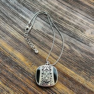 A Beautiful Brighton necklace two tone silver and black pendant and necklace set